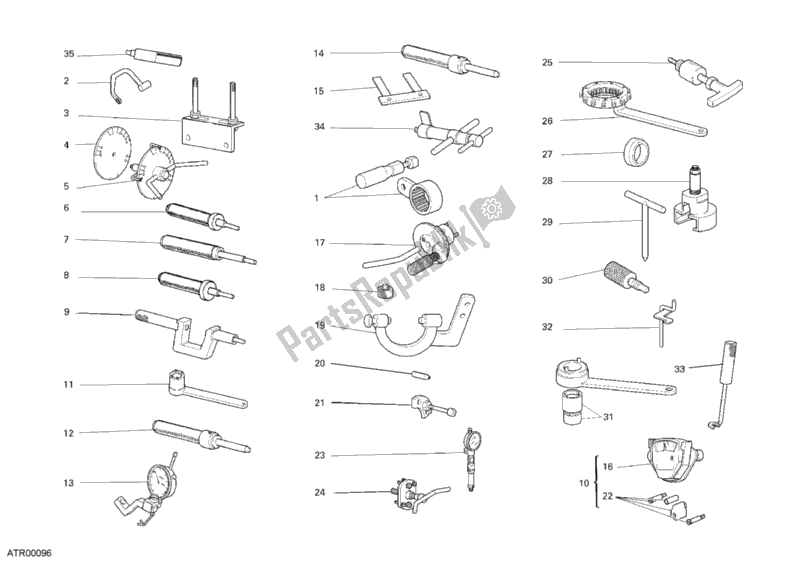 Todas las partes para Herramientas De Servicio De Taller, Motor de Ducati Monster S2R 1000 USA 2007